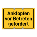 Anklopfen vor Betreten gefordert & Anklopfen vor Betreten gefordert