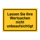 Lassen Sie Ihre Wertsachen nicht unbeaufsichtigt