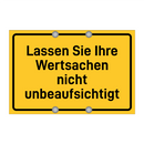 Lassen Sie Ihre Wertsachen nicht unbeaufsichtigt