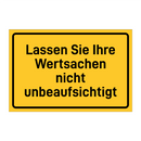 Lassen Sie Ihre Wertsachen nicht unbeaufsichtigt