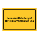 Lebensmittelallergie? Bitte informieren Sie uns