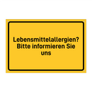 Lebensmittelallergien? Bitte informieren Sie uns