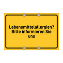 Lebensmittelallergien? Bitte informieren Sie uns