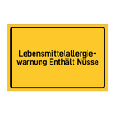 Lebensmittelallergie- warnung Enthält Nüsse