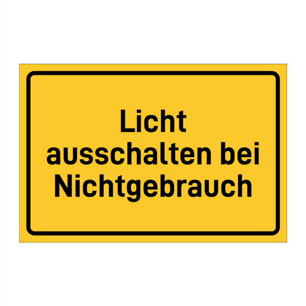 Licht ausschalten bei Nichtgebrauch