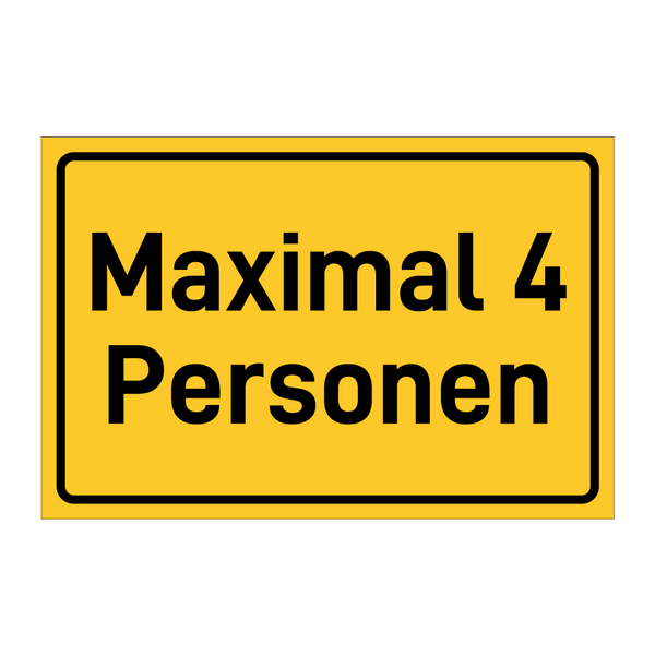 Maximal 4 Personen