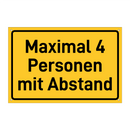 Maximal 4 Personen mit Abstand