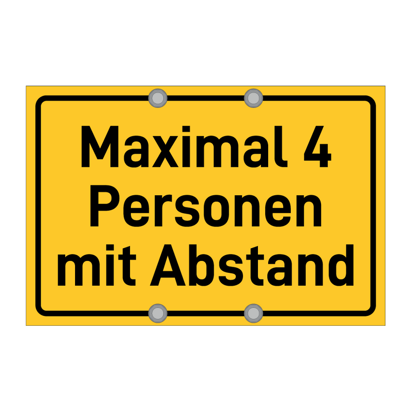 Maximal 4 Personen mit Abstand