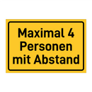 Maximal 4 Personen mit Abstand