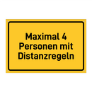 Maximal 4 Personen mit Distanzregeln