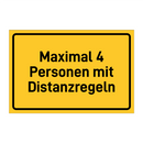 Maximal 4 Personen mit Distanzregeln