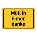 Müll in Eimer, danke