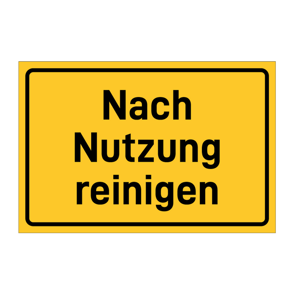Nach Nutzung reinigen
