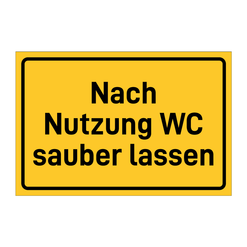 Nach Nutzung WC sauber lassen