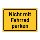 Nicht mit Fahrrad parken