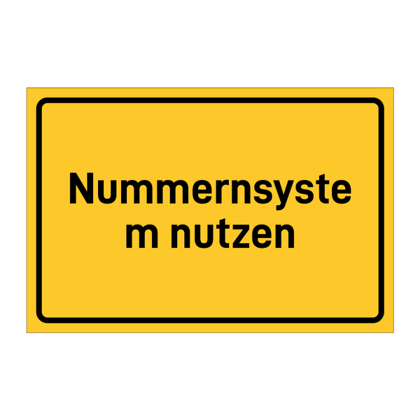 Nummernsystem nutzen