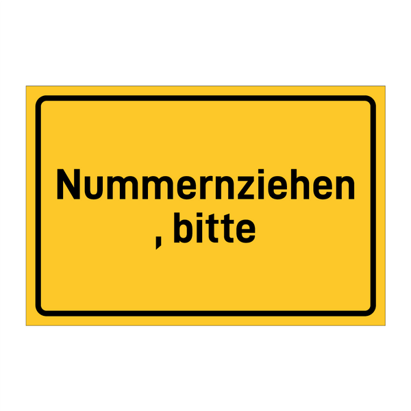 Nummernziehen, bitte