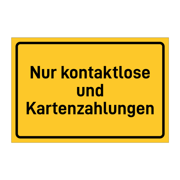 Nur kontaktlose und Kartenzahlungen
