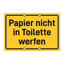 Papier nicht in Toilette werfen