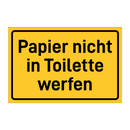 Papier nicht in Toilette werfen