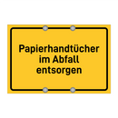 Papierhandtücher im Abfall entsorgen