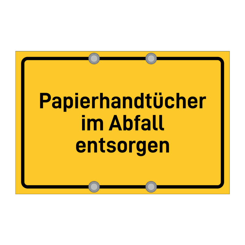 Papierhandtücher im Abfall entsorgen