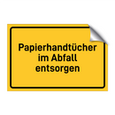 Papierhandtücher im Abfall entsorgen