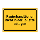 Papierhandtücher nicht in der Toilette ablegen