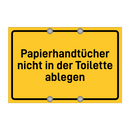 Papierhandtücher nicht in der Toilette ablegen