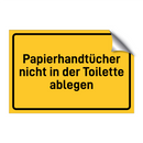 Papierhandtücher nicht in der Toilette ablegen