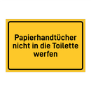 Papierhandtücher nicht in die Toilette werfen