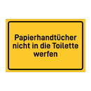 Papierhandtücher nicht in die Toilette werfen