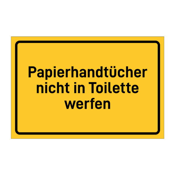 Papierhandtücher nicht in Toilette werfen