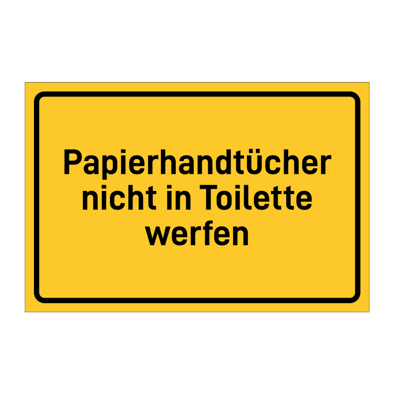 Papierhandtücher nicht in Toilette werfen