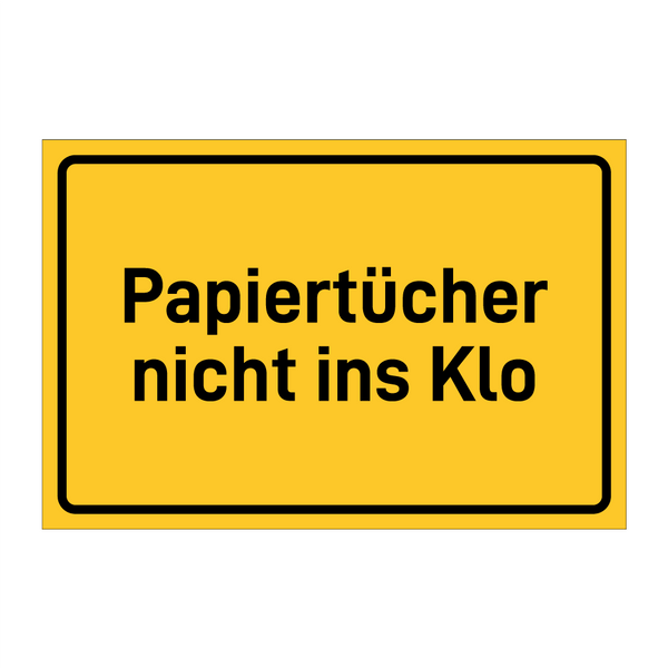 Papiertücher nicht ins Klo