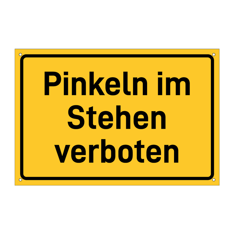 Pinkeln im Stehen verboten