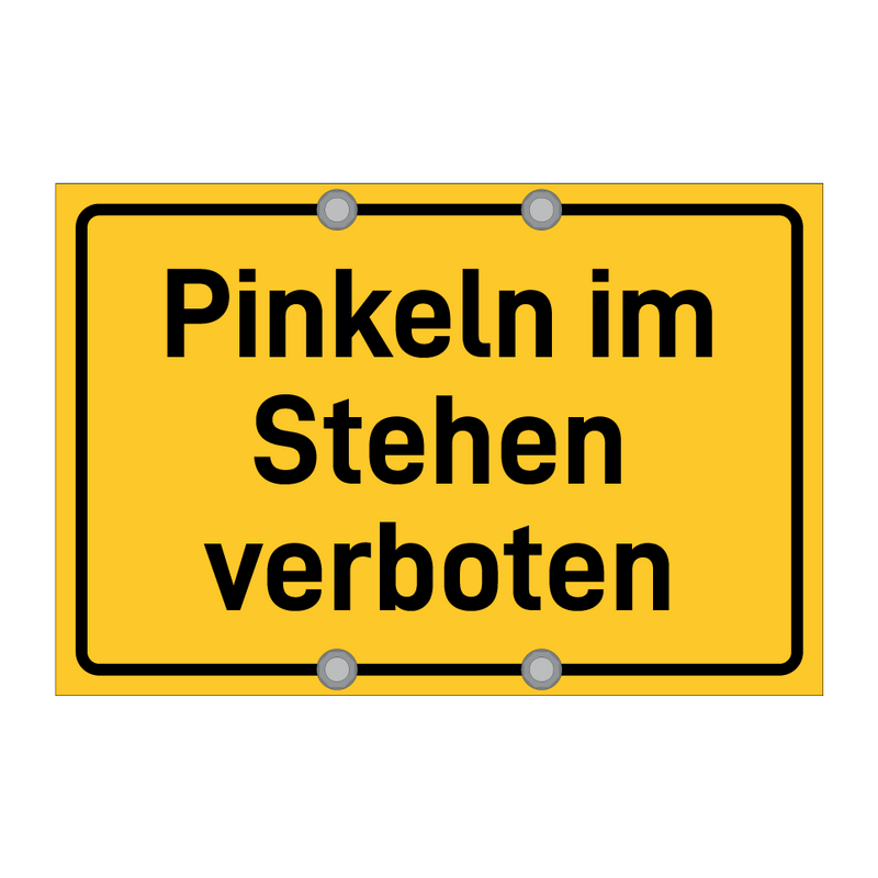 Pinkeln im Stehen verboten