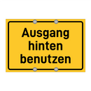 Ausgang hinten benutzen & Ausgang hinten benutzen & Ausgang hinten benutzen