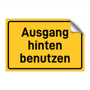 Ausgang hinten benutzen & Ausgang hinten benutzen & Ausgang hinten benutzen