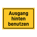 Ausgang hinten benutzen & Ausgang hinten benutzen & Ausgang hinten benutzen