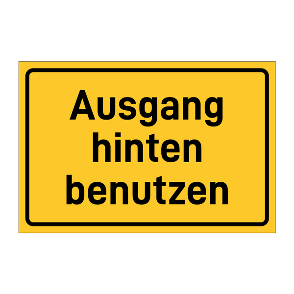 Ausgang hinten benutzen & Ausgang hinten benutzen & Ausgang hinten benutzen