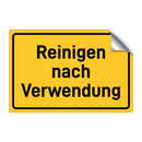 Reinigen nach Verwendung