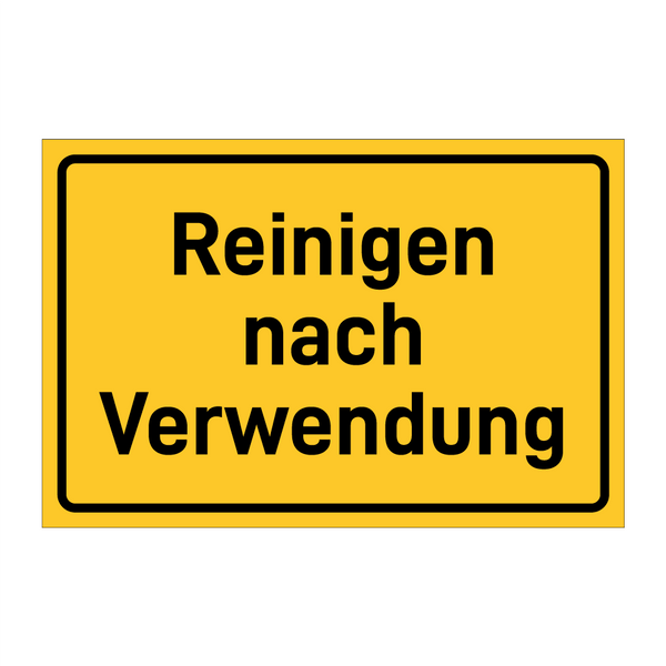Reinigen nach Verwendung