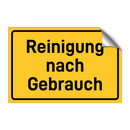 Reinigung nach Gebrauch