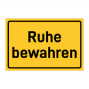Ruhe bewahren