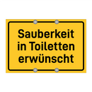 Sauberkeit in Toiletten erwünscht