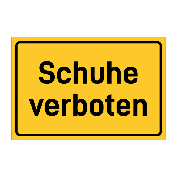 Schuhe verboten