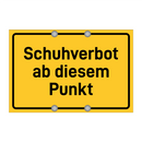 Schuhverbot ab diesem Punkt