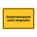 Sicherheitsalarm nicht vergessen