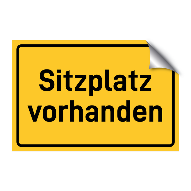 Sitzplatz vorhanden